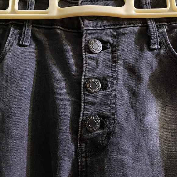 Black High Waisted Distressed Jeans - Picture 2 of 5